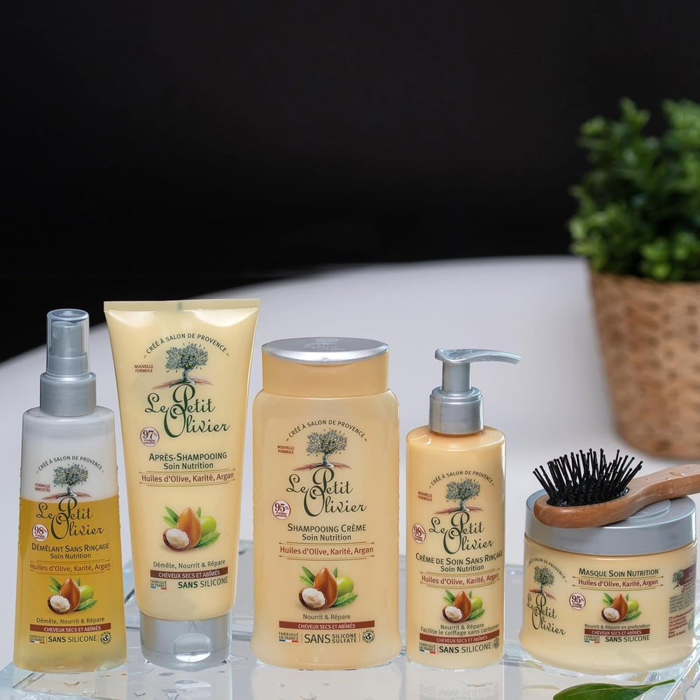 - Spray démêlant, soin, sans rinçage et silicone, huiles d'olive, karité & argan, démêle, répare et nourrit - cheveux secs et abîmés - 150 ml Produits démêlants cheveux Naty Shop