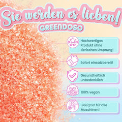 GREENDOSO® Barbe à papa pour machine à barbe à papa (4 x 320 grammes) - 4 parfums (fraise/cola/framboise/pomme) + 50 sticks - MADE in FRANCE Naty Shop