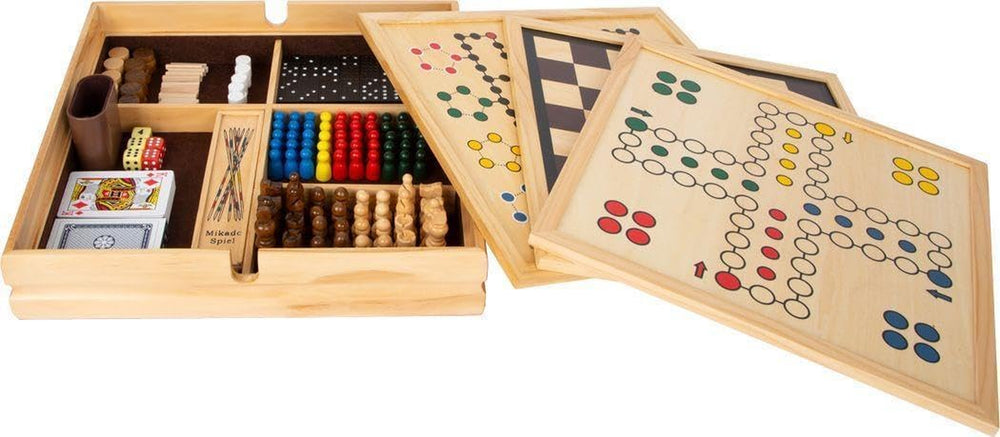 Small Foot Game Collection, 7 jeux classiques en bois, jeux de société pour toute la famille, 6 ans et plus, 12322