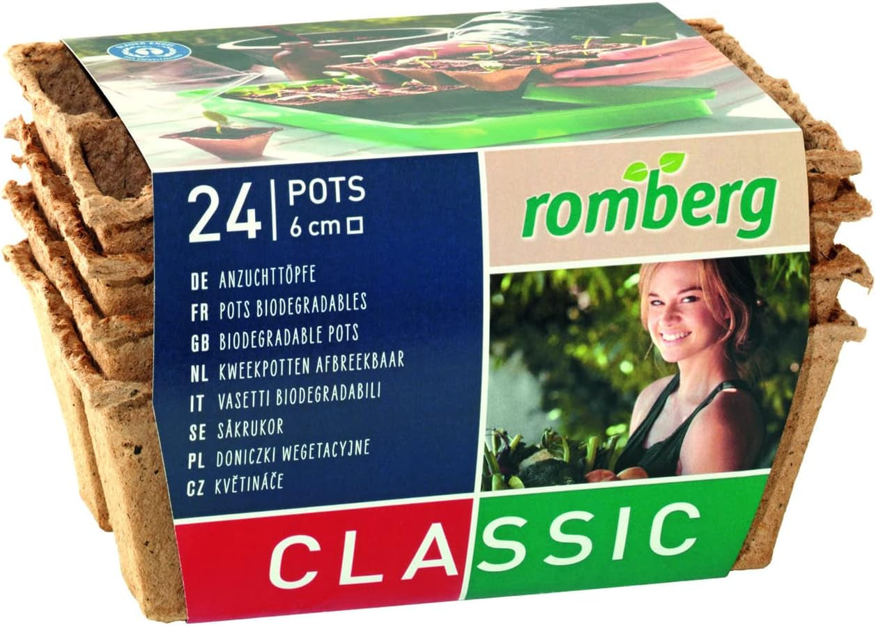 Ghivece pentru răsaduri de cocos Romberg 10091100 (ghivece pentru plante) Classic - 6 cm, rotunde, fără turbă, biodegradabile, 26 bucăți