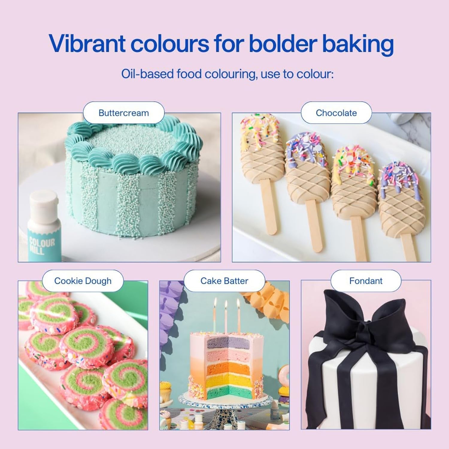Colorant alimentar pe bază de ulei de salvie Colour Mill - Colorant alimentar pentru ciocolată, fondant, brioșe, prăjituri, copt, macaroane - Colorant alimentar pentru decorarea torturilor - 100 ml