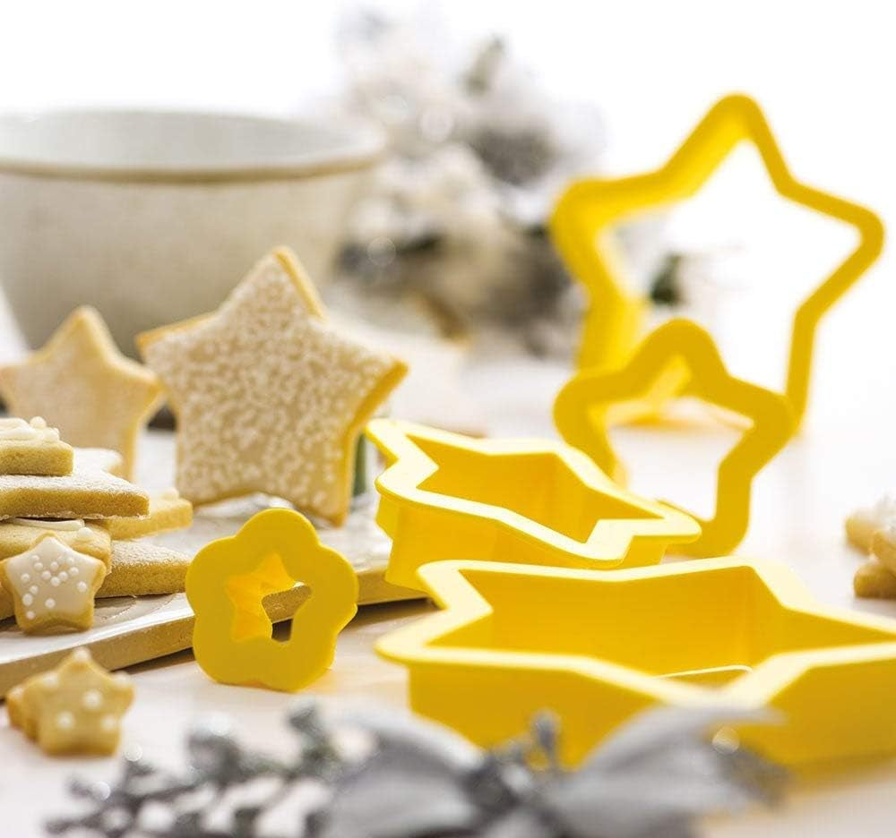 0255312 Lot de moules à biscuits en forme d'étoile, 5 pièces 2,2 3,9 5,6 8.19,9 H 2,2 cm