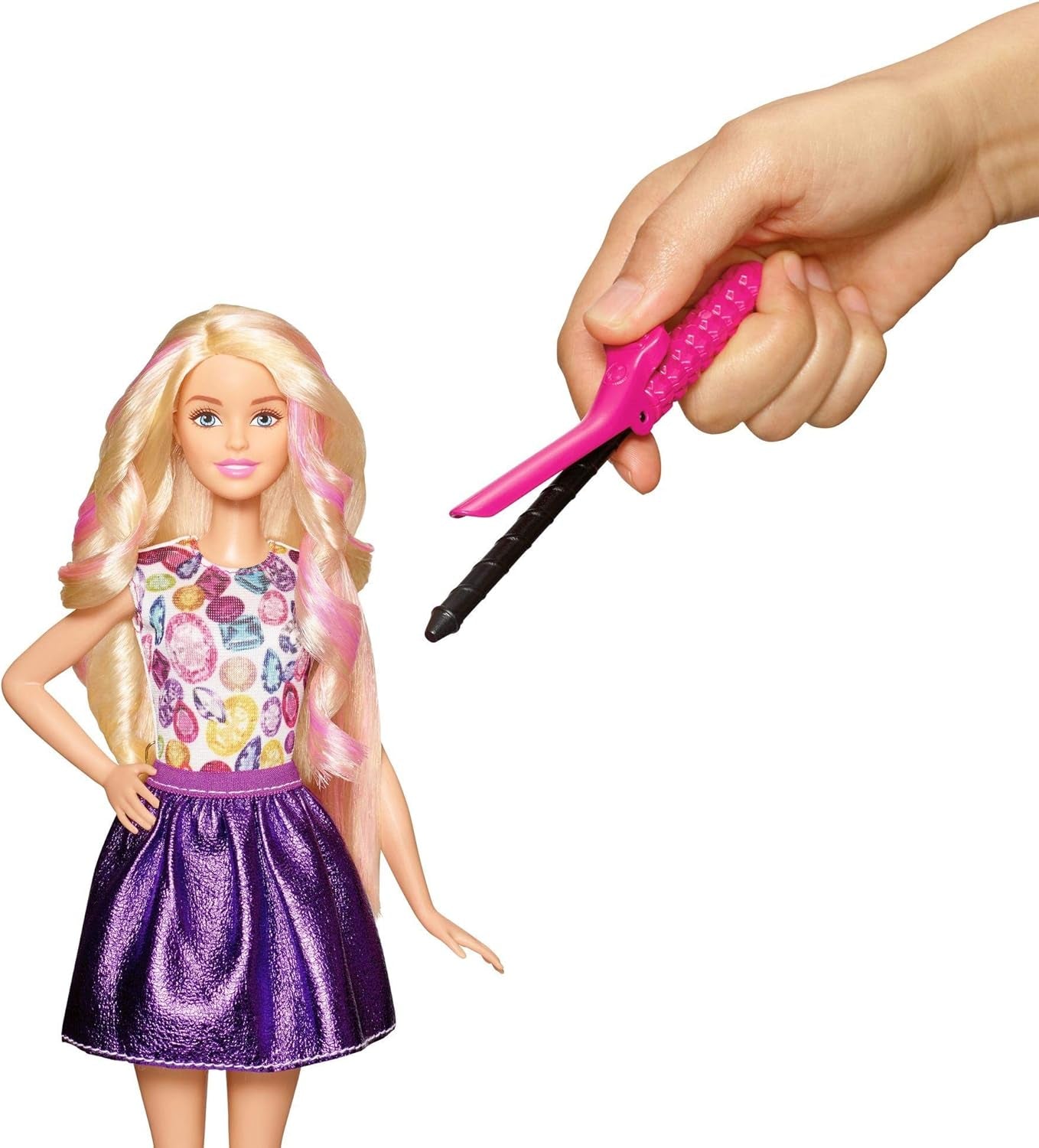 Mattel Barbie DWK49 Ensemble de jeux Wellen et Lockenspaß, grande couleur