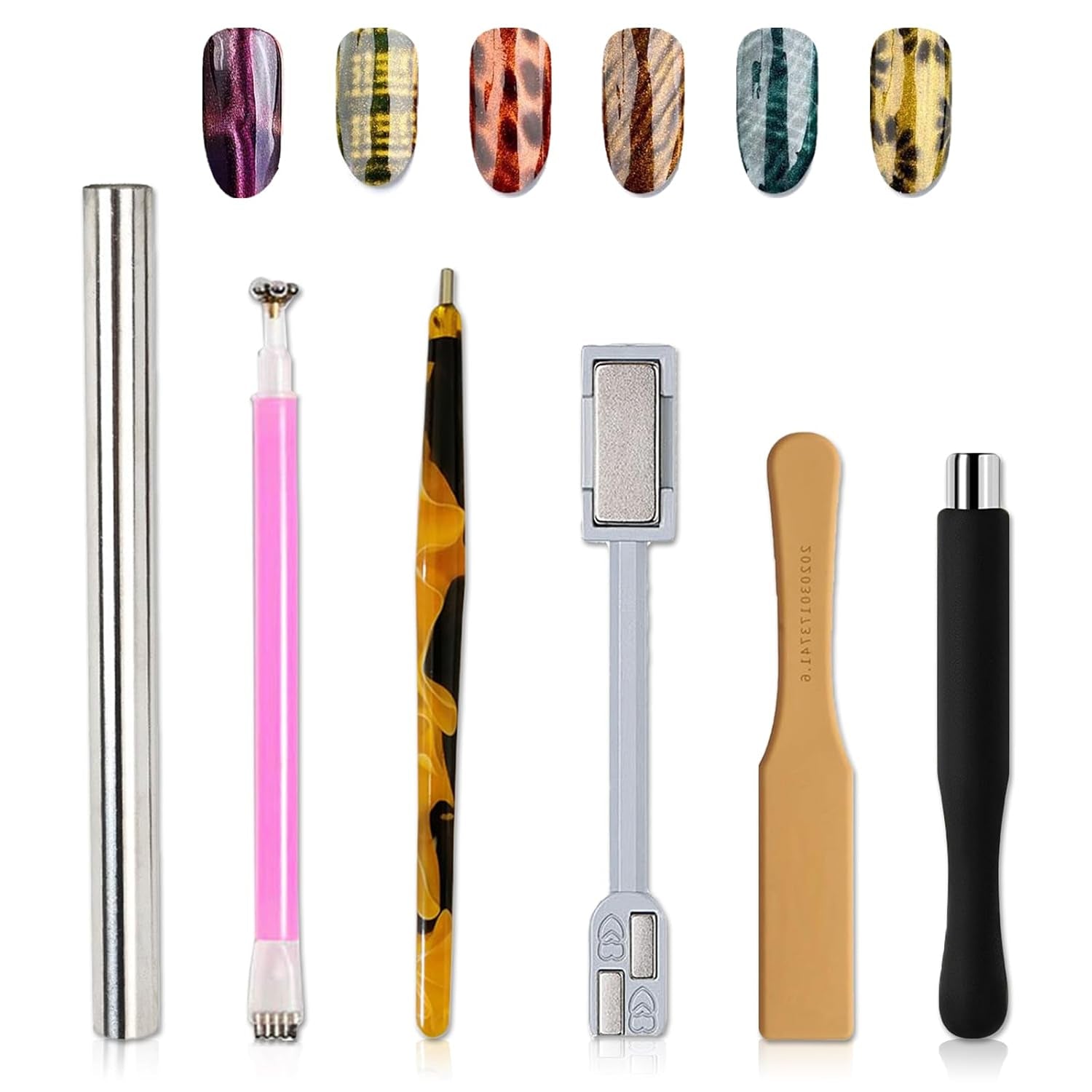 14 pièces Nail Art Werkzeug Magnetstift DIY Magic 3D Magnet Stick Set Application avec Cat Eye Gel Pulver ou Nagelac - Stylo magnétique pour les yeux pour un effet magique idéal