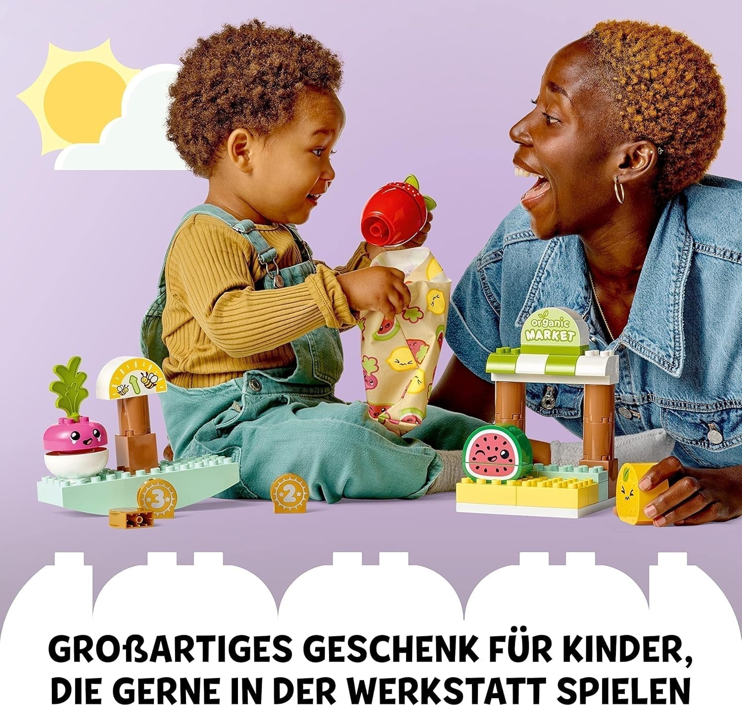 LEGO DUPLO Mon premier marché biologique, magasin de jouets pour garçons et filles, jouet éducatif pour les tout-petits à partir de 1 an et demi, accessoires pour fruits et légumes 10983 Sets de construction Besuche den LEGO-Store