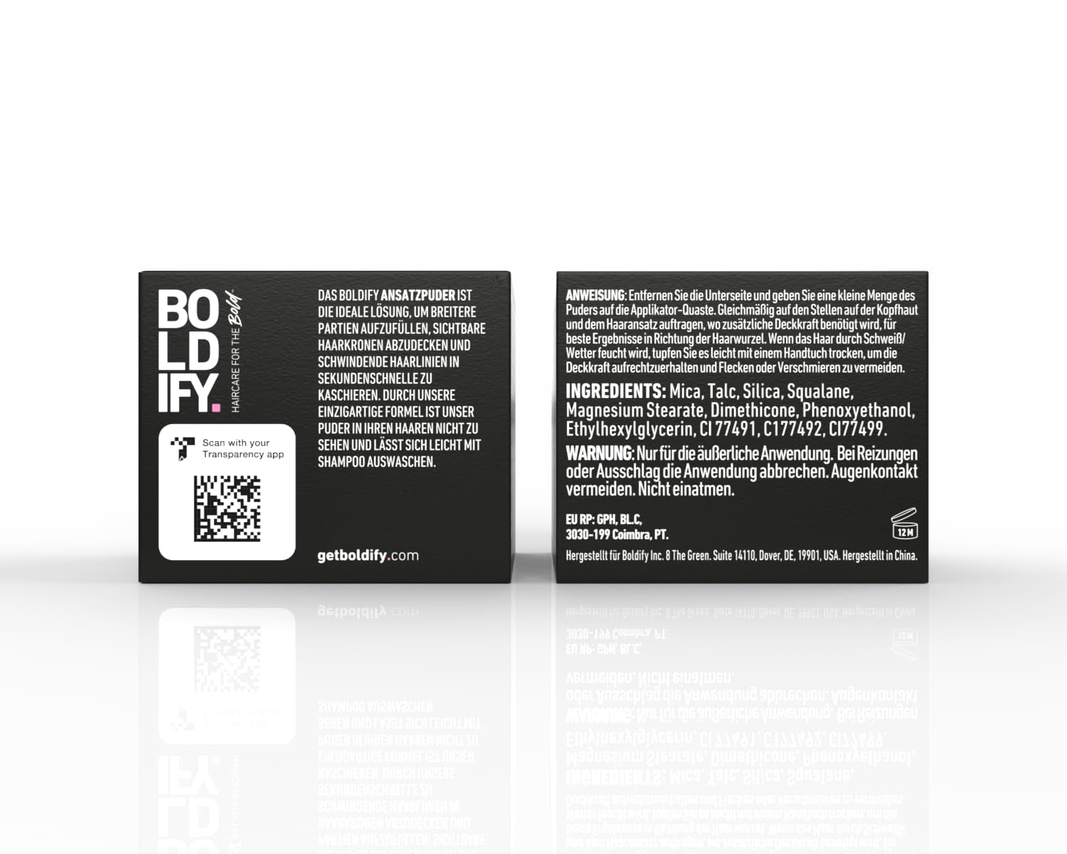 BOLDIFY Root Powder 4g - Correcteur de cheveux épaississant pour femmes et hommes 48h Couverture grise Maquillage capillaire imperméable pour dissimuler les racines (Noir) Naty Shop Coloration Capillaire