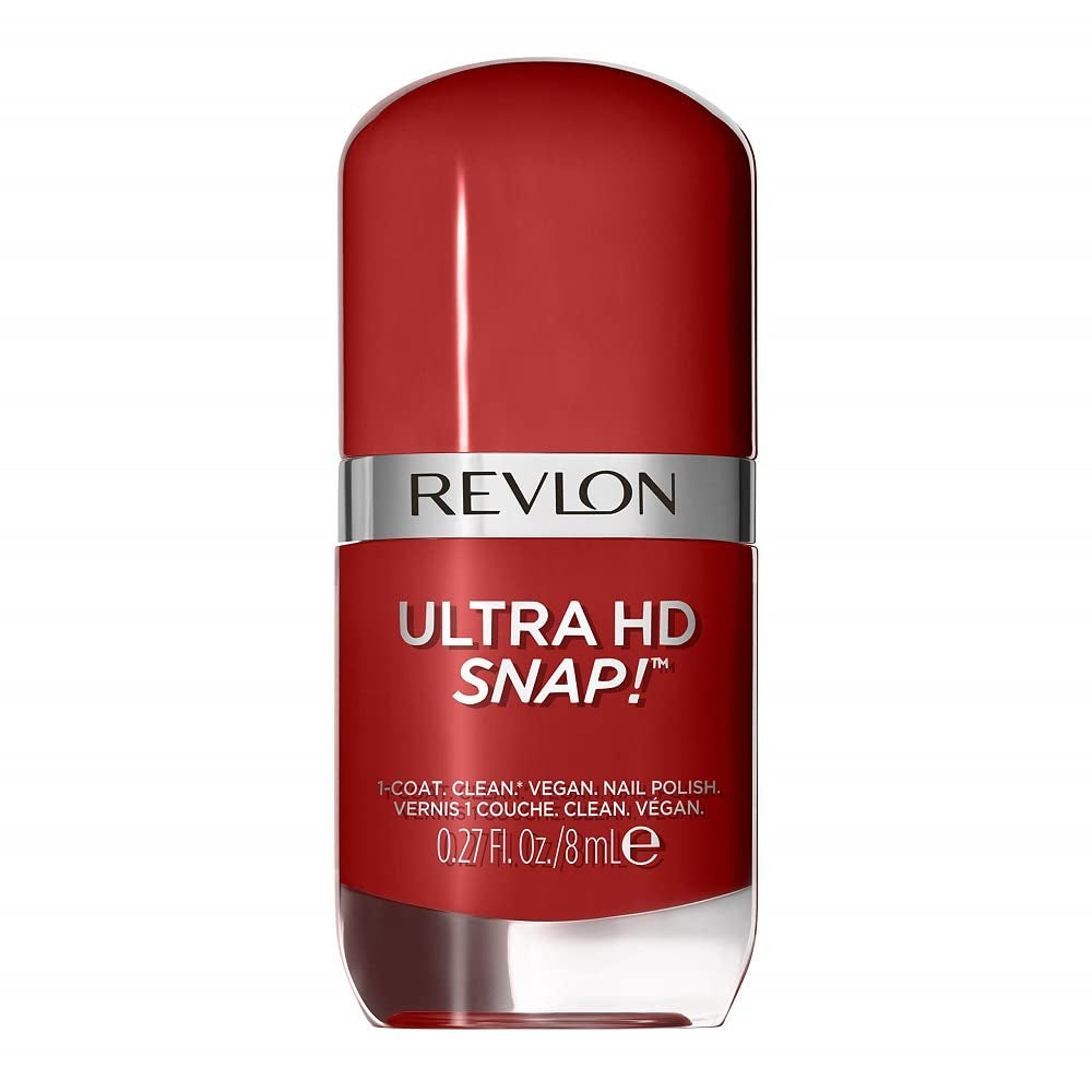 Revlon Ultra HD Snap Vernis à ongles, formule végétalienne longue durée, séchage rapide et couverture complète en une seule couche, couleur (8 ml), rouge et noir (014), unisexe