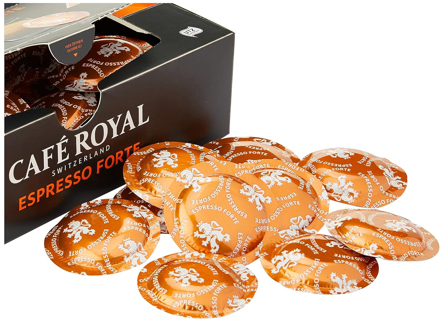 Espresso Forte 50 dosettes pour machine Nespresso professionnelle - Intensité 7/10 - UTZ-zertifiziert & Espresso Decaffeinato 50 dosettes pour machine Nespresso professionnelle - Intensité 7/10