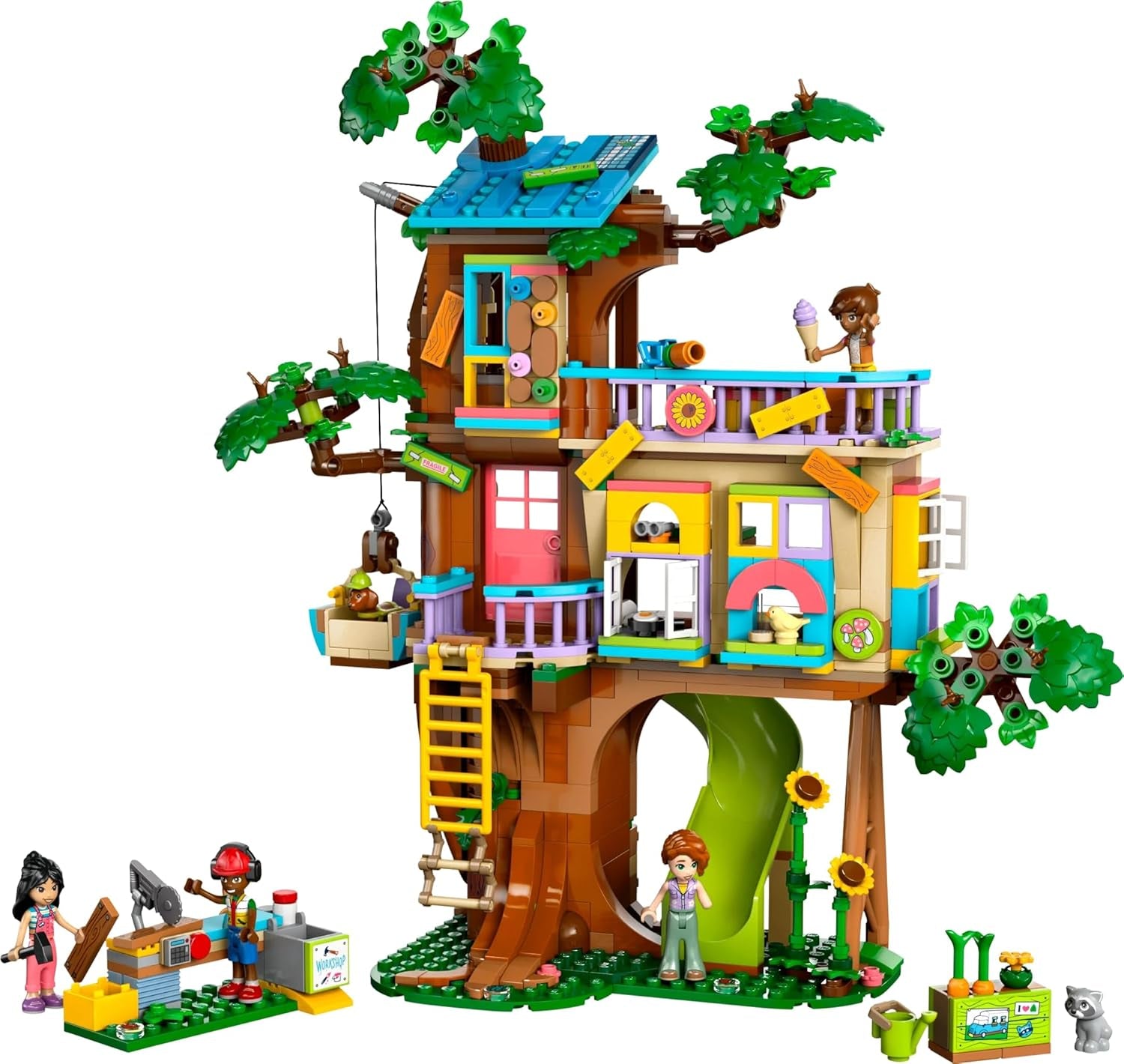 LEGO Friends Tree House - Ensemble de jeu de rôle à construire et à jouer - Maison de jouets pour filles de 8 ans - Ensemble avec 4 figurines de personnages et 2 figurines d'animaux - Idée cadeau pour enfants 42652 Jeux de construction Besuche den LEGO-Store