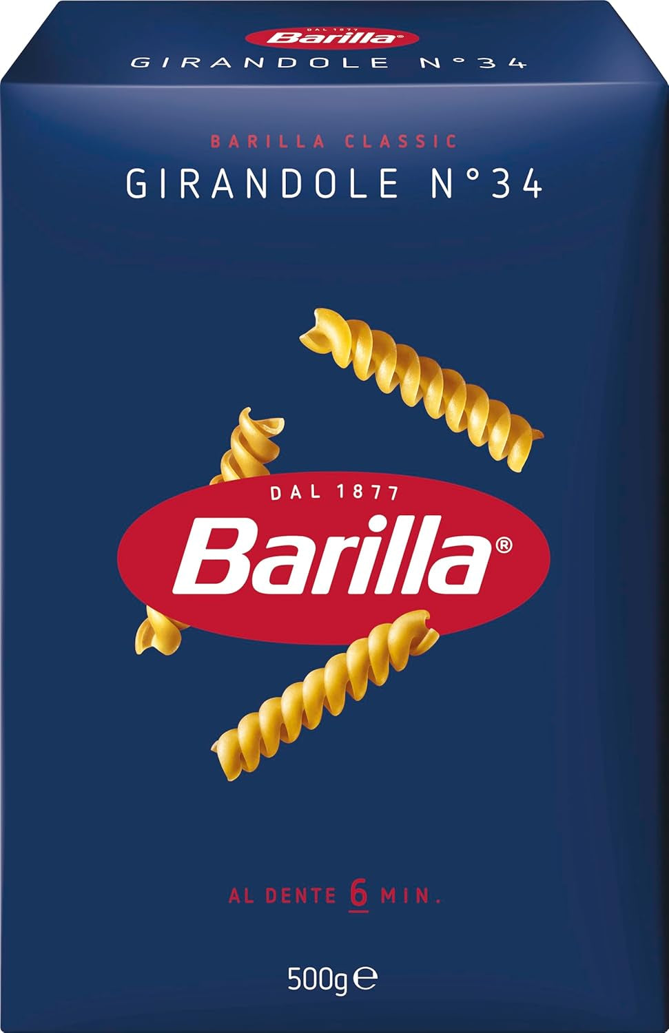 Pâtes Barilla Classique Girandole no. 34, à base de blé dur de haute qualité, toujours al dente (1 x 500g)