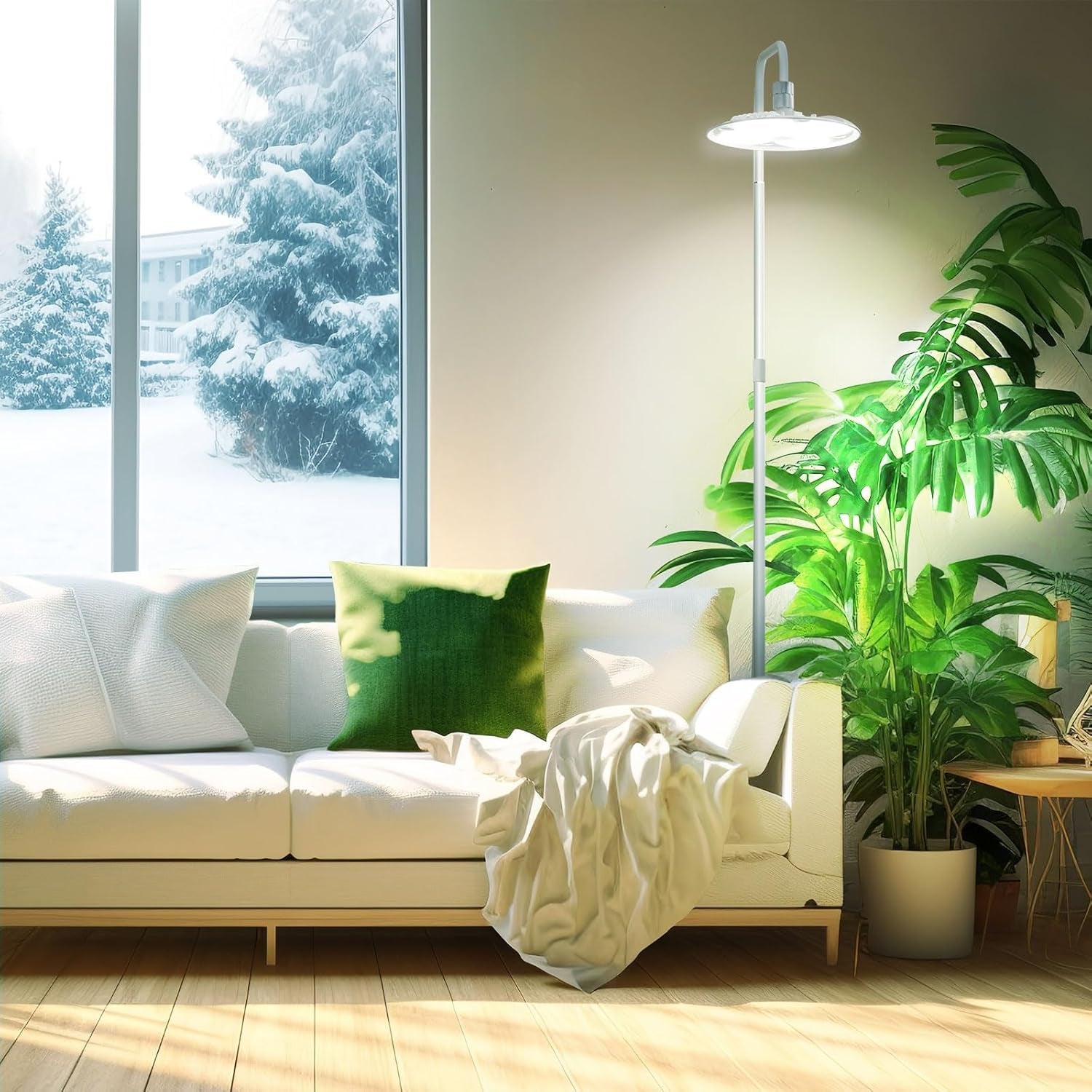 SANSI Lampe LED pour Plantes à Spectre Complet 125 W Lumière à intensité Variable avec télécommande pour la Croissance des Plantes Hauteur réglable 120-180 cm Minuterie 4/8/12 Heures 4 Niveaux de luminosité