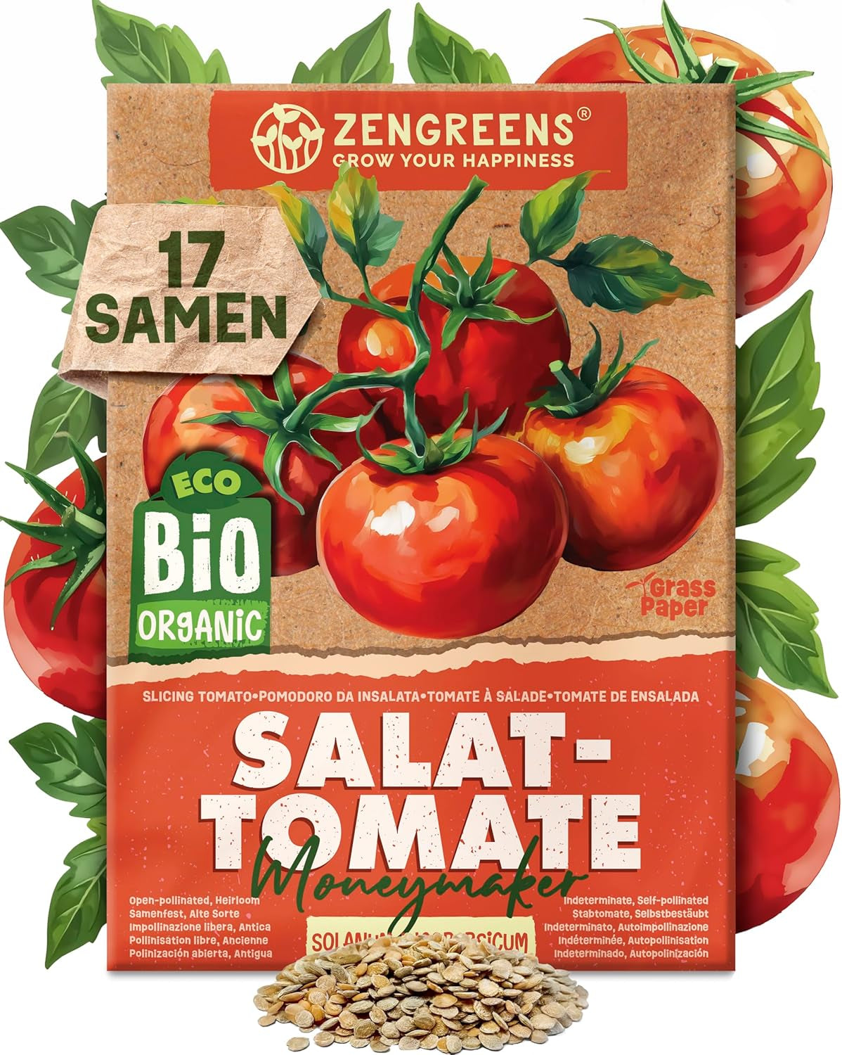 Graines de tomates biologiques dans un ensemble de 10 à 10 graines de tomates pour une culture facile dans le jardin, le balcon ou le parterre surélevé - Graines de plantes - Semis