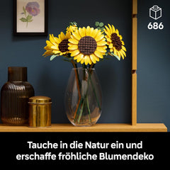 LEGO Botanicals Sonnenblumenstrauß - Kunstblumen Set für Erwachsene - Künstliche Sonnenblumen & Eukalyptuszweige für Deko im Wohn- oder Schlafzimmer - DIY Geschenkidee für Frauen - 11502