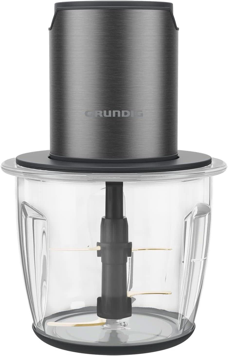 Grundig Delisia Novus CH 7140 Appareils multi-usages professionnels, 500 watts, 4 ustensiles de cuisine avec revêtement en zirconium, 1L de récipients en verre, 2 étages, sous-couches antidérapantes, inox foncé/noir Cuisine Naty Shop