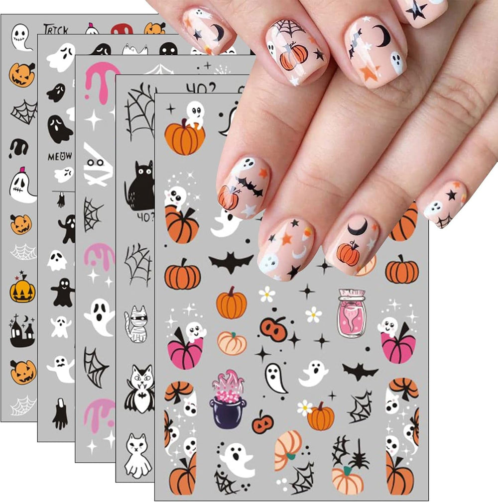 JMEOWIO Autocollant pour ongles Halloween 8 feuilles pour nail art