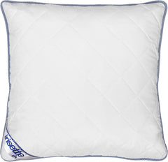 Oreiller Contour du Corps Irisette 80X80 Cm avec housse amovible en microfibre douce, lavable jusqu'à 60°C, blanc/bleu, certifié Oeko-Tex, produit selon la norme de qualité allemande Oreillers standards Naty Shop 80 X 80 Cm 1