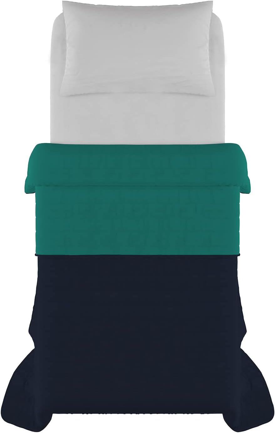 Linge de lit italien Estivo lit simple, linge, Aqua, 170 X 270 Cm Couettes et couettes Naty Shop