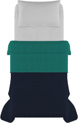 Linge de lit italien Estivo lit simple, linge, Aqua, 170 X 270 Cm Couettes et couettes Naty Shop