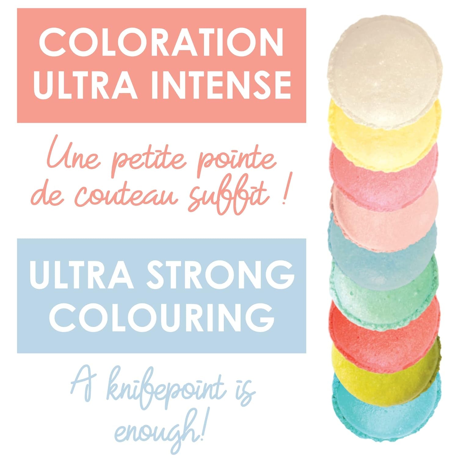 Scrapcooking - Lot de 9 colorants alimentaires pastel - Bleu, Jaune, Corail, Rose, Turquoise, Vert Anis, Blanc, Vert Aqua, Rose Poudré - Poudre colorante comestible pour gâteaux, muffins, macarons - 4272