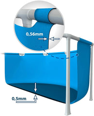 Piscină dreptunghiulară - Piscină supraterană - 300 x 200 x 75 cm, Albastră și Skimmer de suprafață - Skimmer de suprafață Deluxe montat pe perete - Skimmer suspendat, Gri