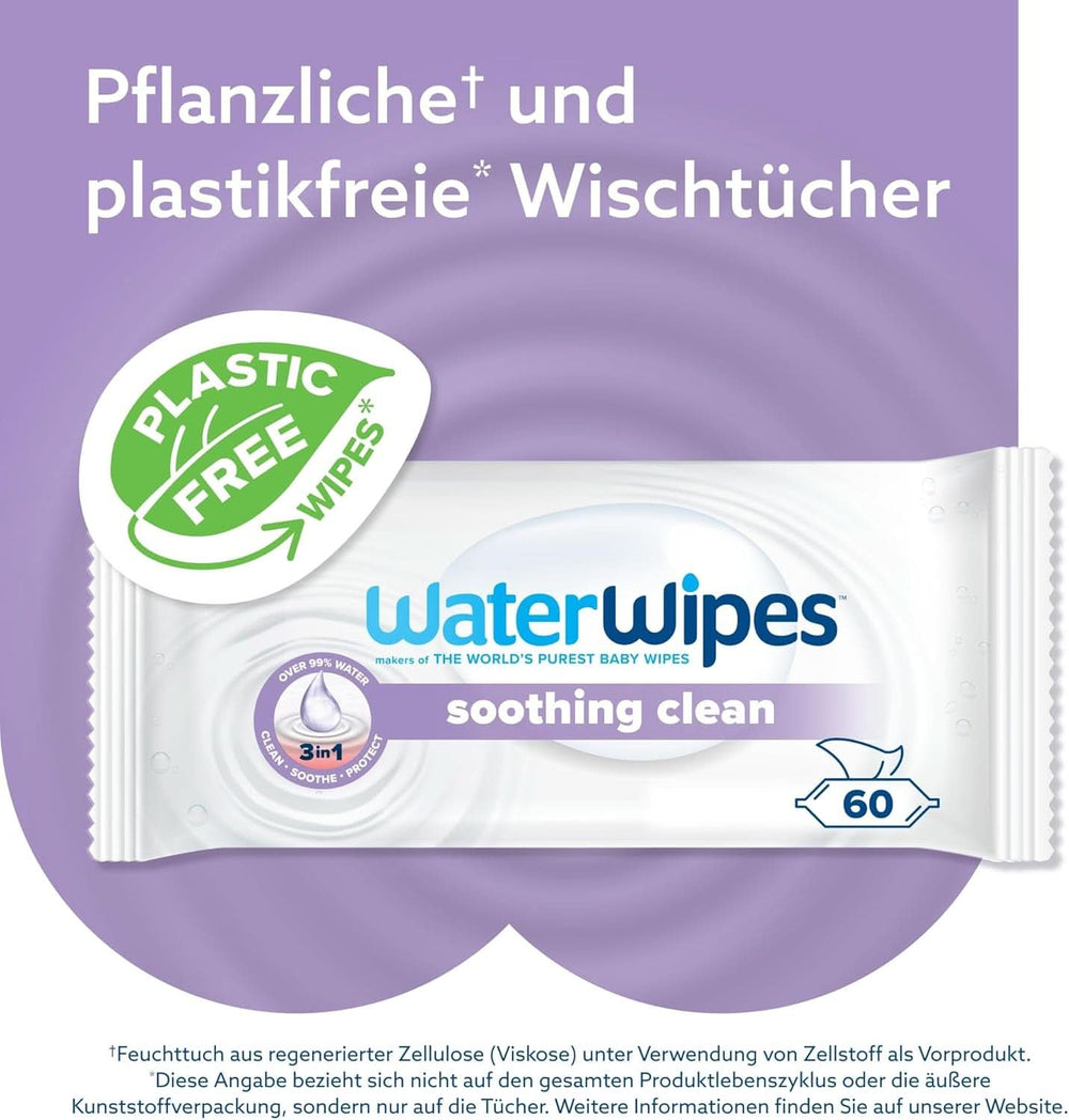 Water Wipes Lingettes nettoyantes pour bébé, 360 lingettes (paquet de 6), avec 99 % d'eau et d'extraits botaniques Lingettes humides pour bébé Naty Shop