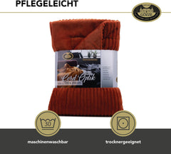 Gözze - Couverture confortable et douce aspect velours côtelé, 1620G/pièce, 150 X 200 Cm - cannelle Lits et Couvertures Besuche den Gözze-Store