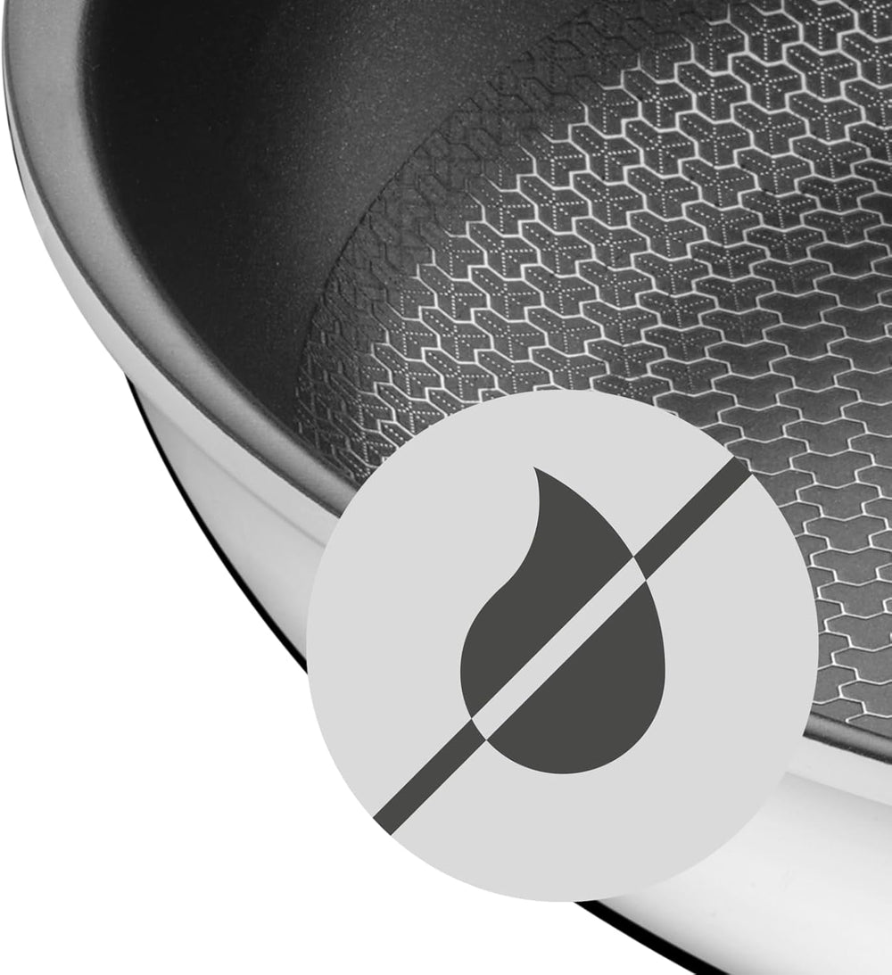 Poêle à induction WMF Profi Resist 24 cm, matériau avec revêtement multicouche, structure en nid d'abeille, poignée en acier inoxydable, casseroles et poêles allant au four Naty Shop