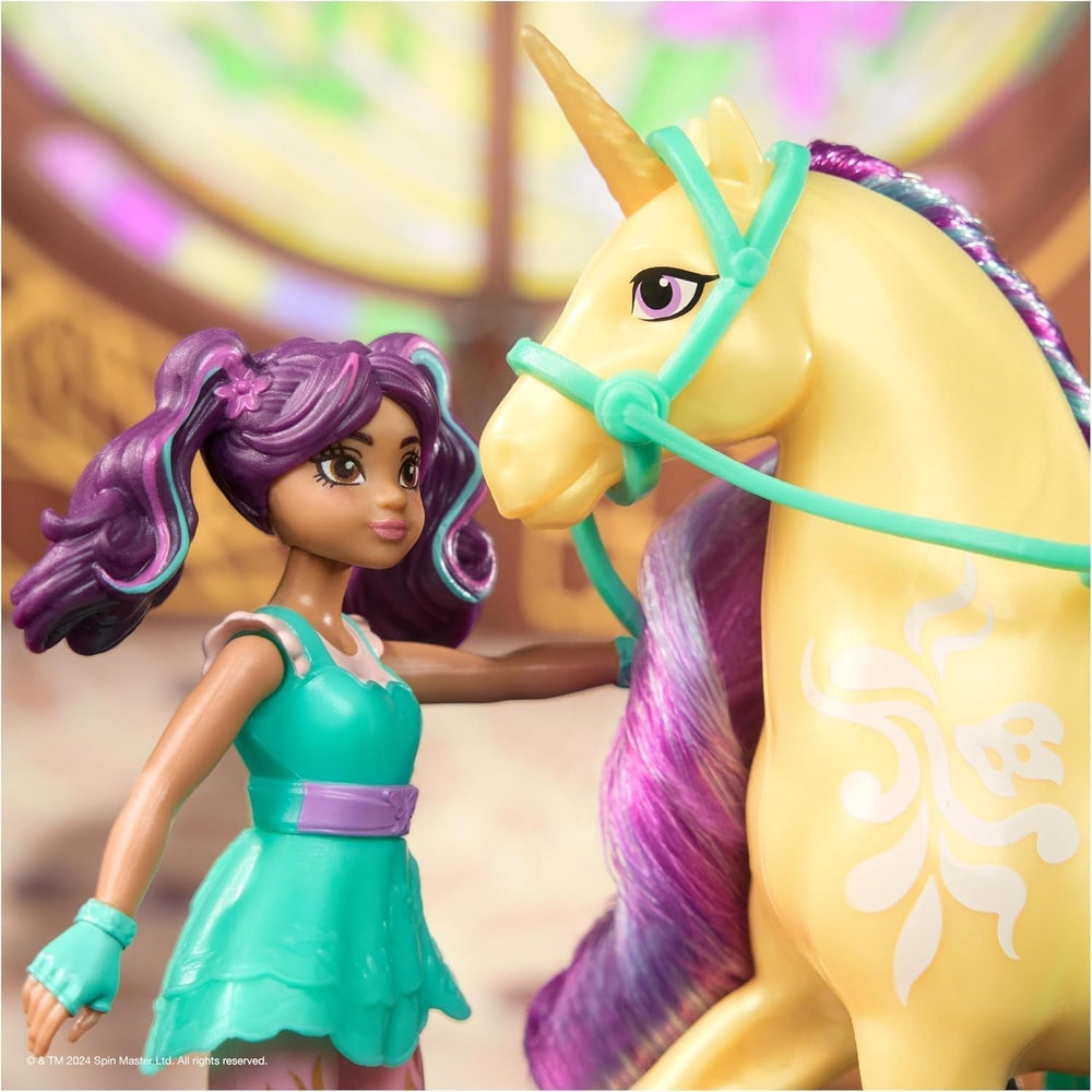 Unicorn Academy AVA et Unicorn Leaf Set - Figurines originales d'environ 12 cm de haut de la populaire série Netflix Avec deux accessoires et brosses à cheveux Pour un jeu de rôle imaginatif, pour les enfants à partir de 4 ans Figurines Naty Shop