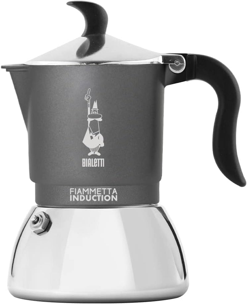 Bialetti Fiammetta cafetière à induction, 2 tasses (100 ml), adaptée à tous types de feux, design élégant, noire