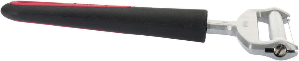 Feliator de brânză Westmark cu rolă și fir de tăiere înlocuibil, grosime de tăiere variabilă, lățime: 12 cm, oțel inoxidabil/aluminiu/plastic, negru/roșu, 29272260, 17 x 12 x 2 cm