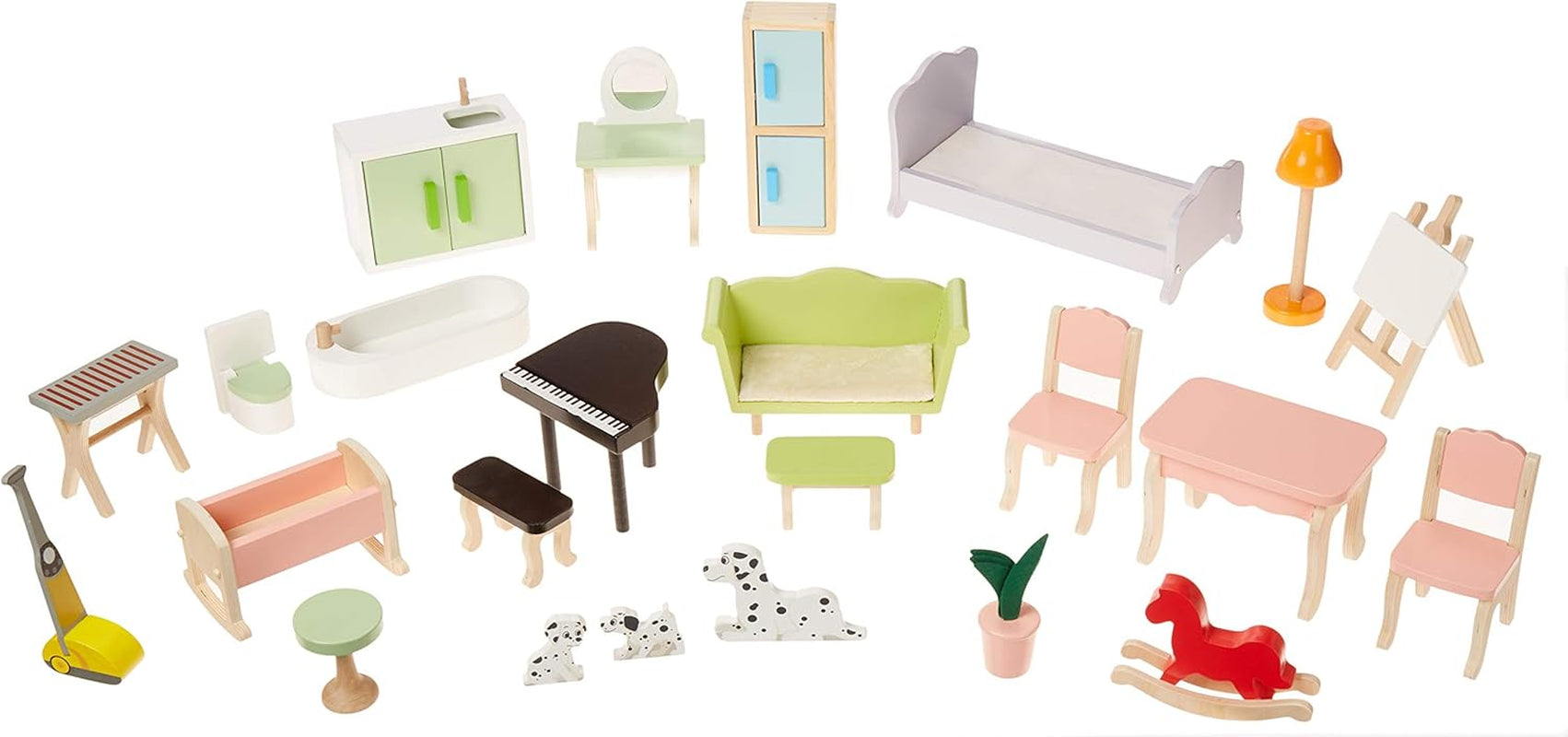 Amazon Basics Maison de poupée en bois à 4 niveaux et accessoires de meubles pour poupées de 12" Naty Shop Dollhouses