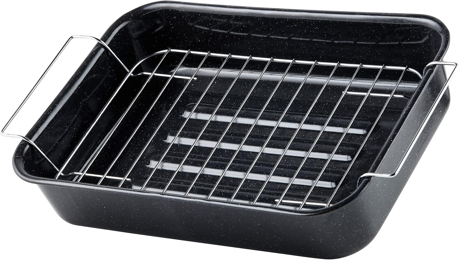Russell Hobbs CW9161 Romano 34Cm Bräter en émail - Mit Gitter, Rechteckige Auflaufform Mit Rost, Spülmaschinenfest Ofenform, Grill Auflaufform, Bratform Für Backofen Ofenbeständig Bis 230 Degree Moules et plateaux pour la cuisson Naty Shop