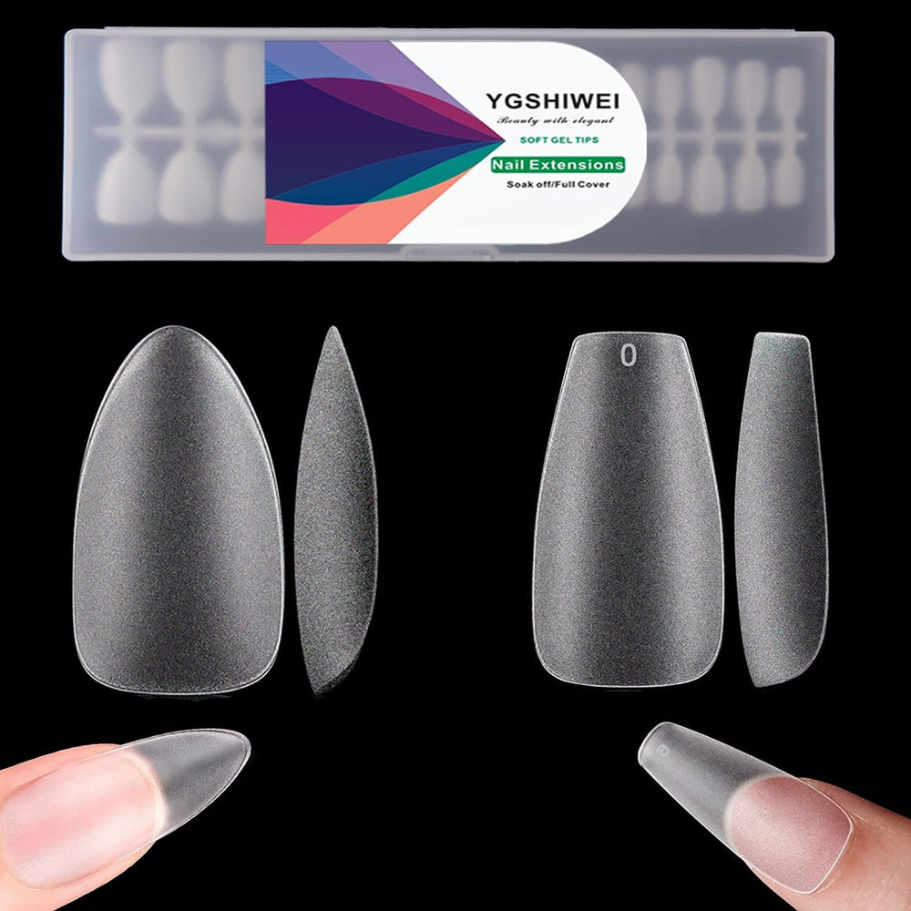 Lot de 504 faux ongles à couverture complète, 12 tailles, avec colle à ongles, ongles artificiels en acrylique avec boîte de rangement pour salons de manucure et bricolage à domicile (carré)