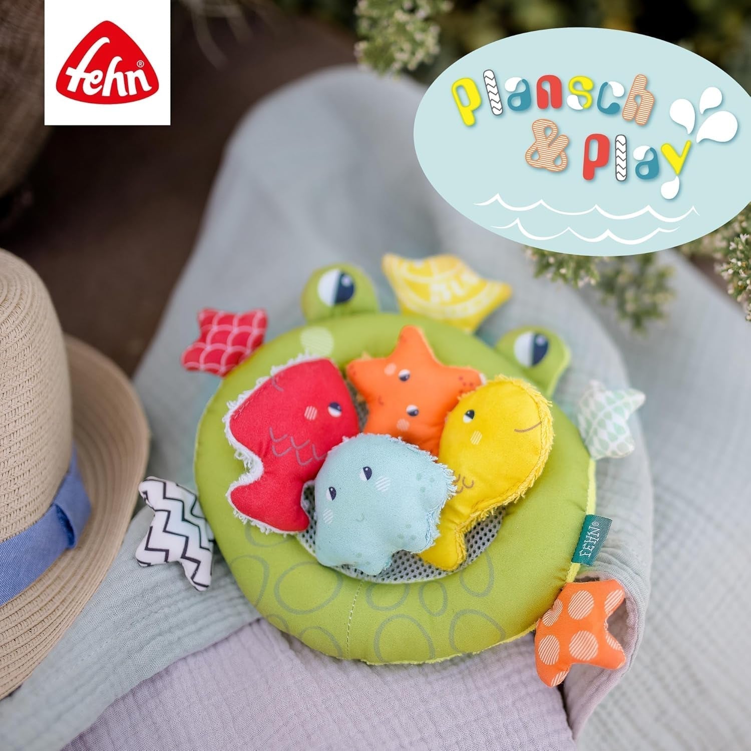 Filet de bain grenouille Fehn - Jouet de bain pour bébé pour baignoire - Jouet aquatique flottant pour un bain joyeux - Jouet de bain pour bébés et jeunes enfants à partir de 0 mois Jouets pour bébés Naty Shop
