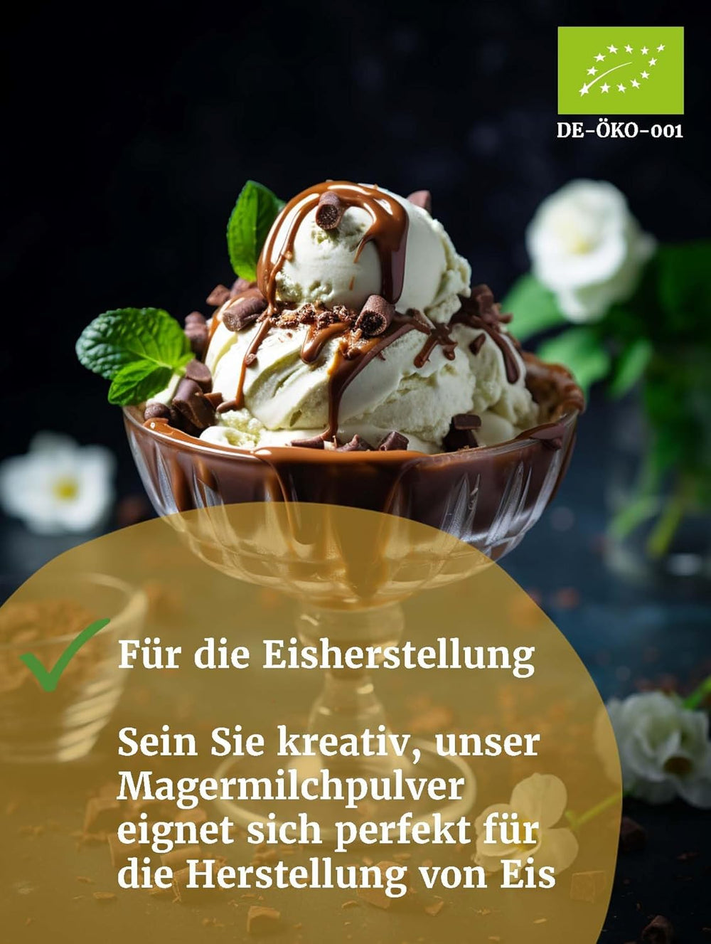 Bäckerei Spiegelhauer Bio Mager-Milchpulver 500 g Bio Milkpulver sans sucre en poudre de lait I auch geeignet für Joghurt-Herstellung, Eis-Herstellung I Trockenmilchpulver, Beutel