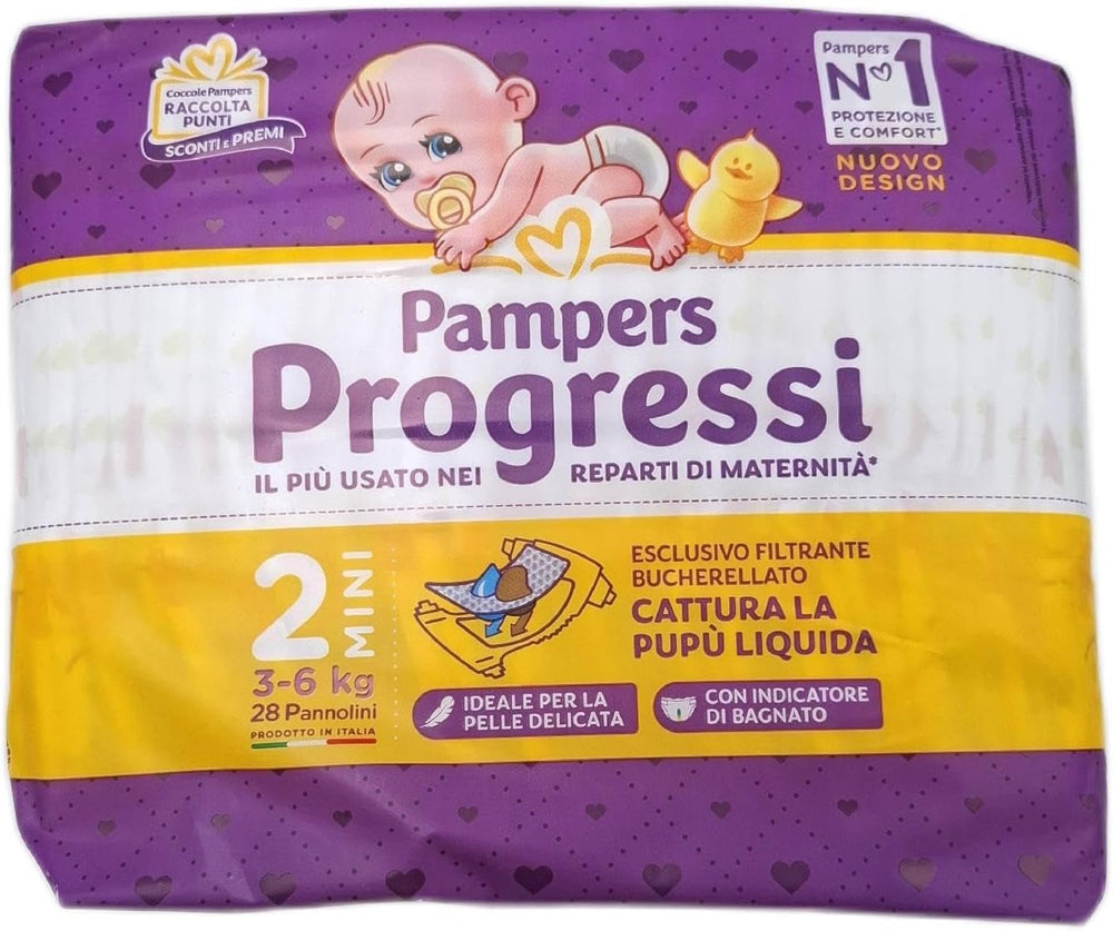 Scutece Pampers Progressi Maxi + 500 puncte suplimentare de îmbrățișare, mărimea 4 (7 – 18 kg), 126 scutece (mărime standard)