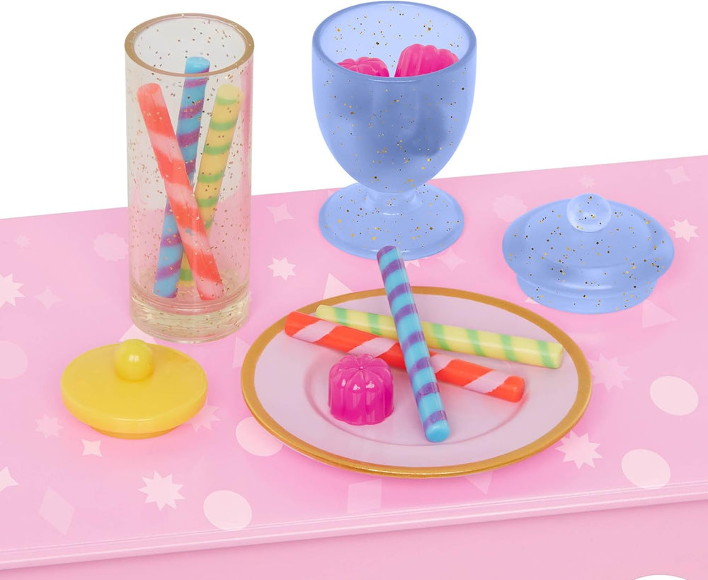 Glitter Girls - GG Surprise Birthday Party Set & Sashka - Bewegliche 36cm Puppe Sashka - Überraschungs-Geburtstagsparty-Set - Tisch & Stühle Möbel - 3 ans +