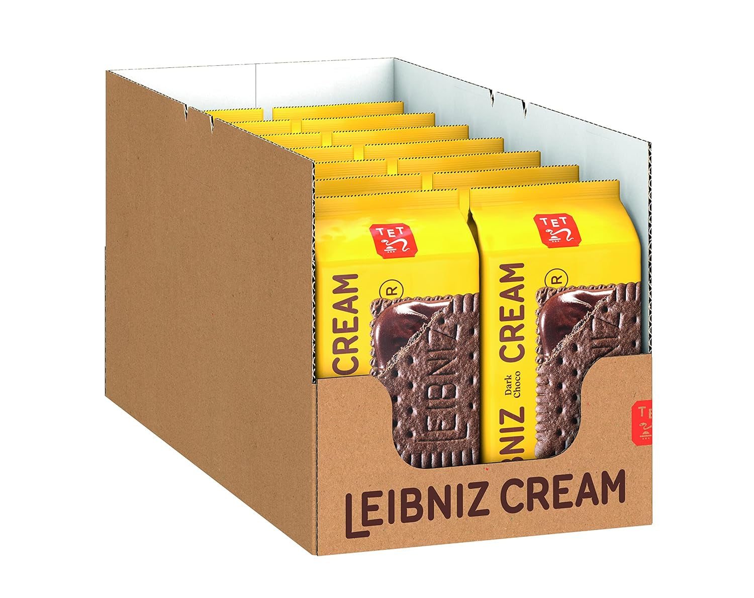 Biscuits croquants au cacao et crème au chocolat noir, paquet de 14, pour le stockage ou la vente (14 x 190 g)