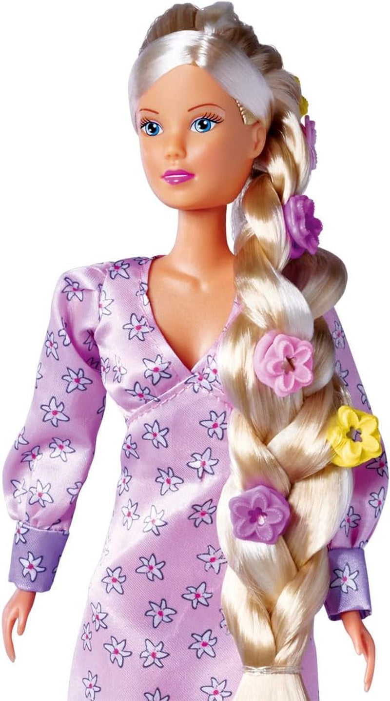 Simba 105733640 - Steffi Love Flower Hair, poupée aux cheveux extra longs, comprend 6 pinces, accessoire de tresse et peigne, 29 cm, à partir de 3 ans