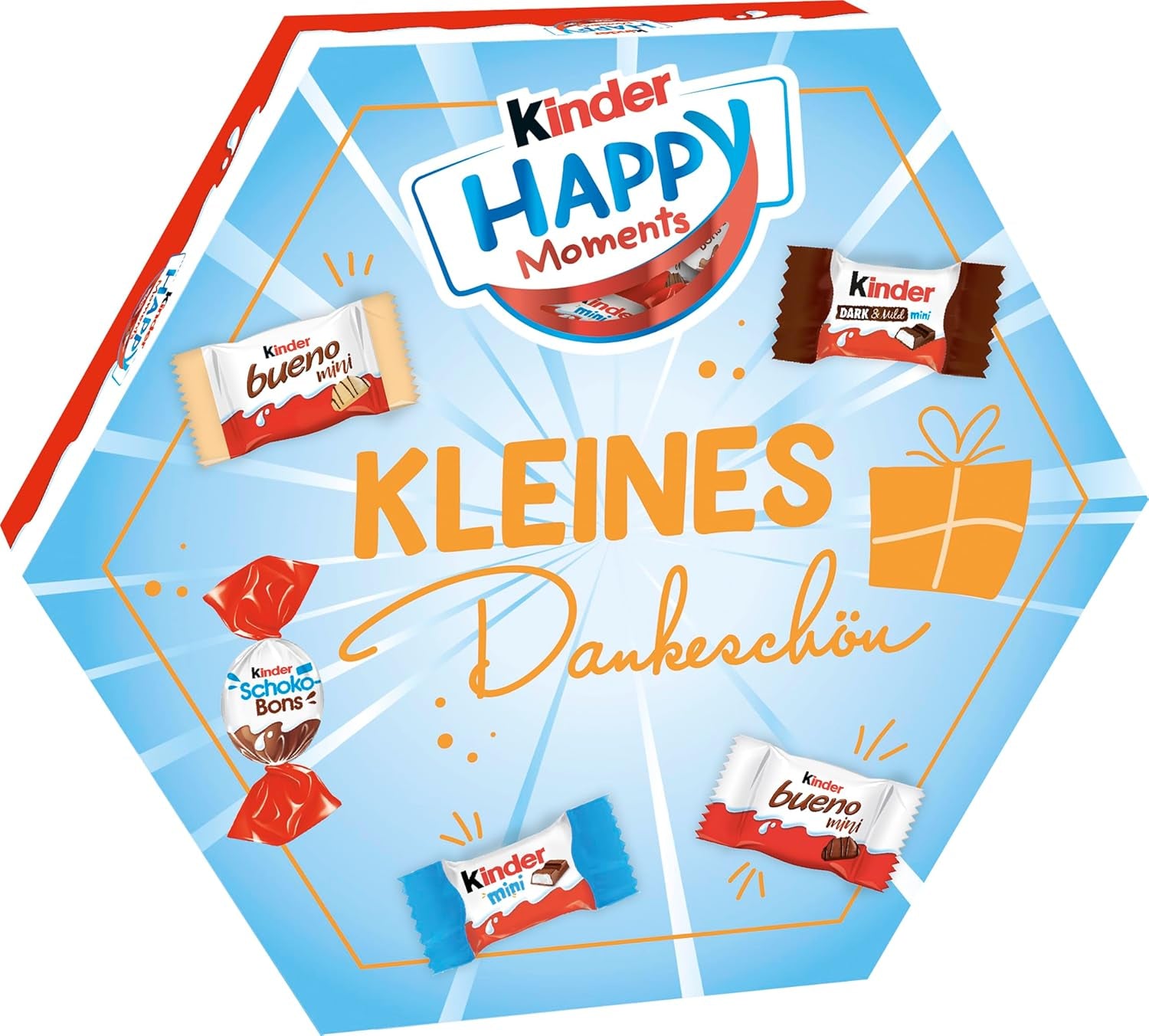 kinder Happy Moments Mini Mix - Cadeau de Saint-Valentin pour elle et lui - Pour socialiser et partager avec les amis et la famille - 161g