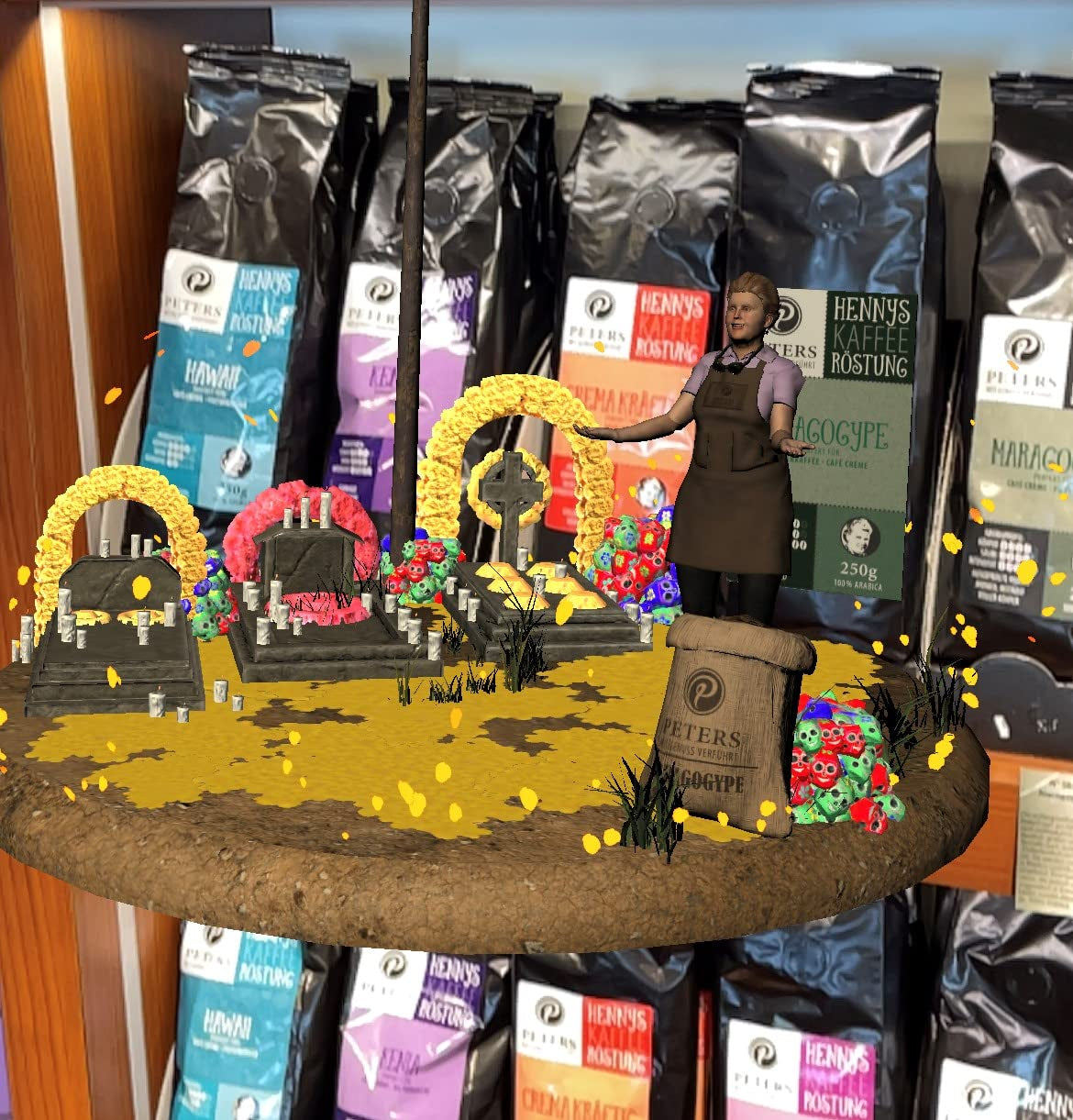 Peters, grains de café Arabica, idéal pour les machines entièrement automatiques Naty Shop Coffee