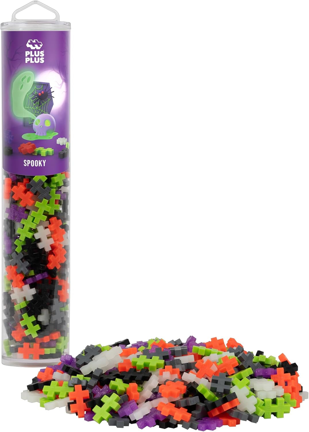 Plus-Plus 9604262 Geniales Konstruktionsspielzeug, Regenbogen, Kreativ-Bausteine Tube, 240 Teile