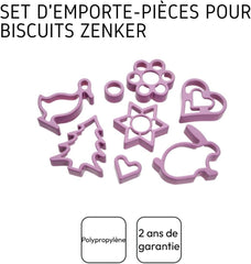 Zenker Emporte-pièce 2 en 1 pour bonbons, moule à pâtisserie, emporte-pièce de Pâques et de Noël (couleur : rose givré), quantité : 8 pièces