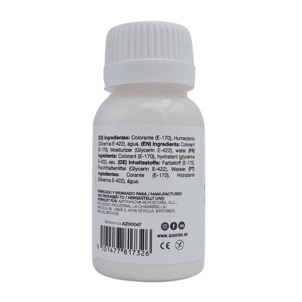 Azucren, Colorant alimentaire pour décorer gâteaux, pâtisserie, biscuits, macarons, blanc pur, colorant alimentaire concentré sous forme de gel pour crème au beurre, pâte à sucre, glaçage royal et préparations à gâteaux, 60 g
