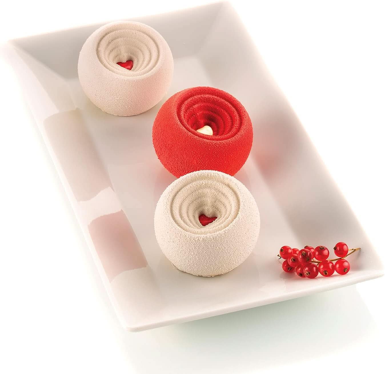 Silikomart, Moule pour gâteaux Tartufo en silicone, 8 Ports Simples, Ø 62 H 52 mm Cuisine Naty Shop Coccola