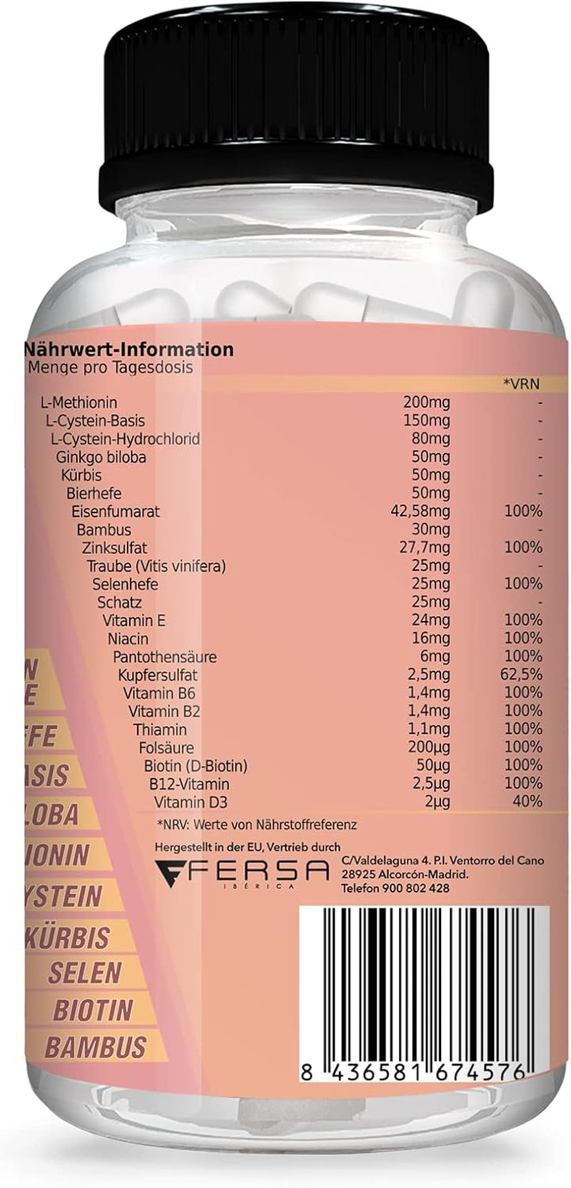 Healthy Fusion Haircomplex, efficace contre la chute des cheveux, 30 gélules Soins capillaires Naty Shop