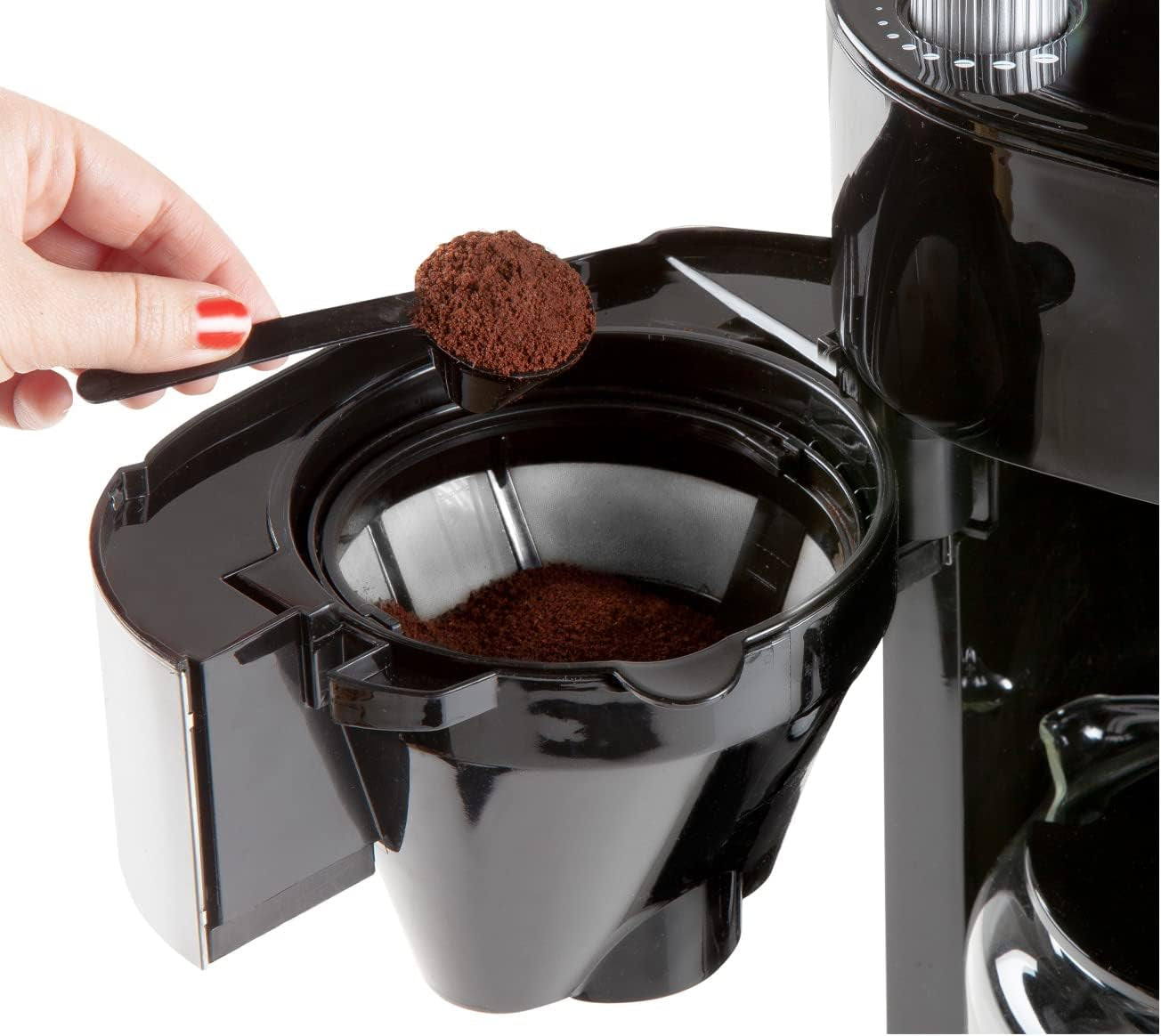 Machine à expresso DOMO DO721K "Grind and Brew" - Fonction Bean-to-Cup - Écran LCD - Pour café moulu ou grains entiers - 1,5 L