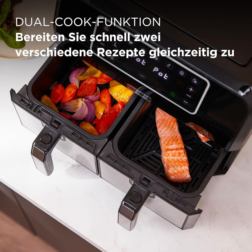 Kenwood Khealthy Twin Airfryer, 8L (2X4L), double chambre, 8 programmes, fonction Dual Cook & Sync Finish, écran tactile Électroménagers Naty Shop