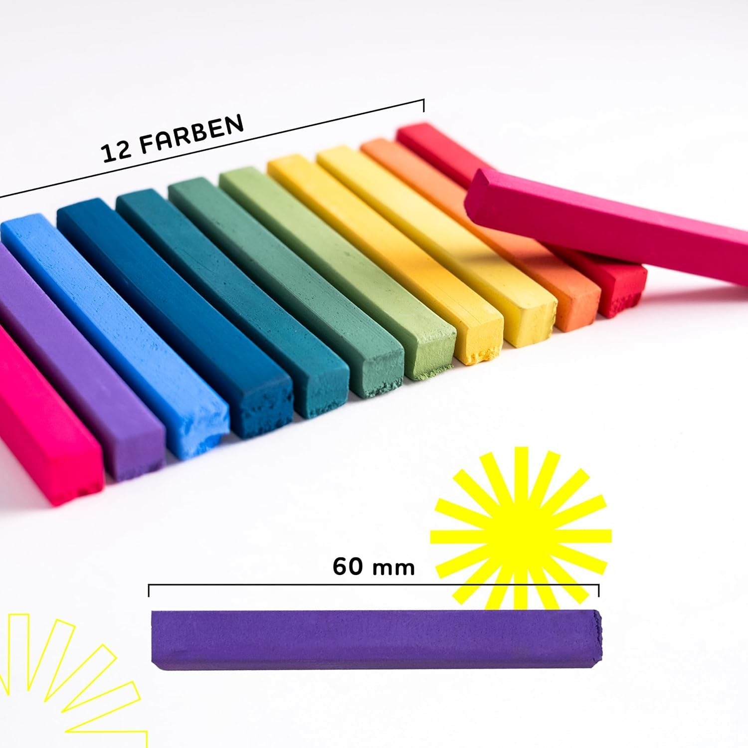 Ensemble de crayons de coloration (chariots) de 12 couleurs vibrantes - facile à utiliser - lavable - teinture capillaire temporaire - également pour les couleurs de cheveux foncés - en cadeau Halloween Carnaval Anniversaire Noël Teinture capillaire Naty Shop