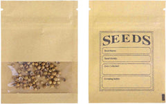 WACCOMT Pack 100 Stück Kleine Braune Wiederverschließbare Kraftpapier Samen Pakete Mit Klarem Fenster Münze Umschläge Taschen Reißverschluss Für Saatgut Blume Lagerung 7X9.5Cm(2.7X3.7Inch)